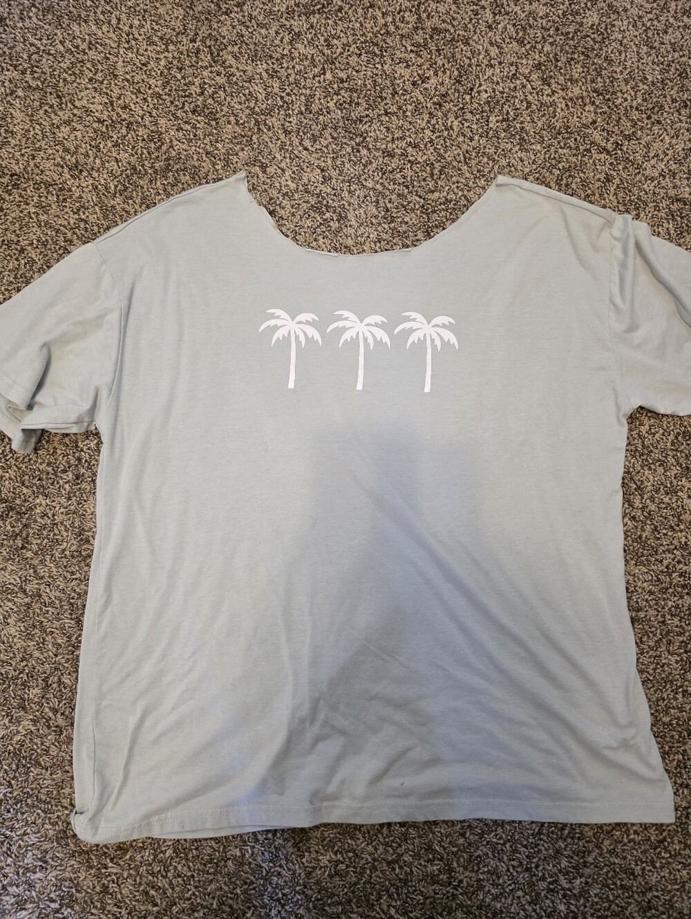 Womens Sage Green Palm Graphic Shorts